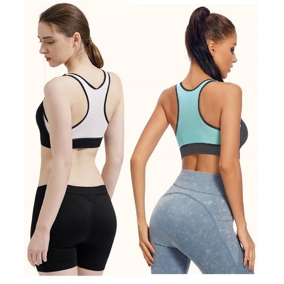 Bundle Set of 2 Breathable Mesh Racerback Sports Bras OS - Picture 3 of 8